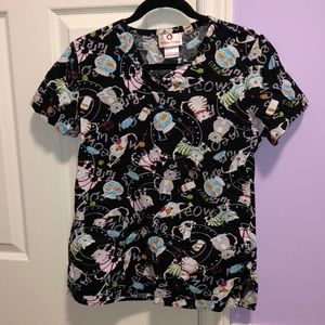 White Cross Cat Scrub